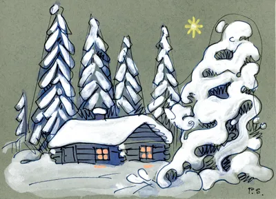 Joulukortti: Luminen aitta