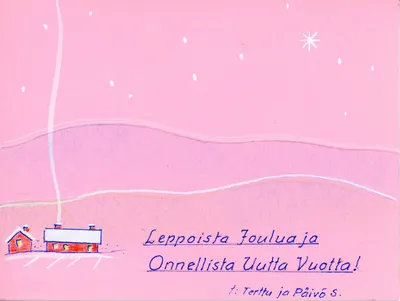Joulukortti: Lumimaisema