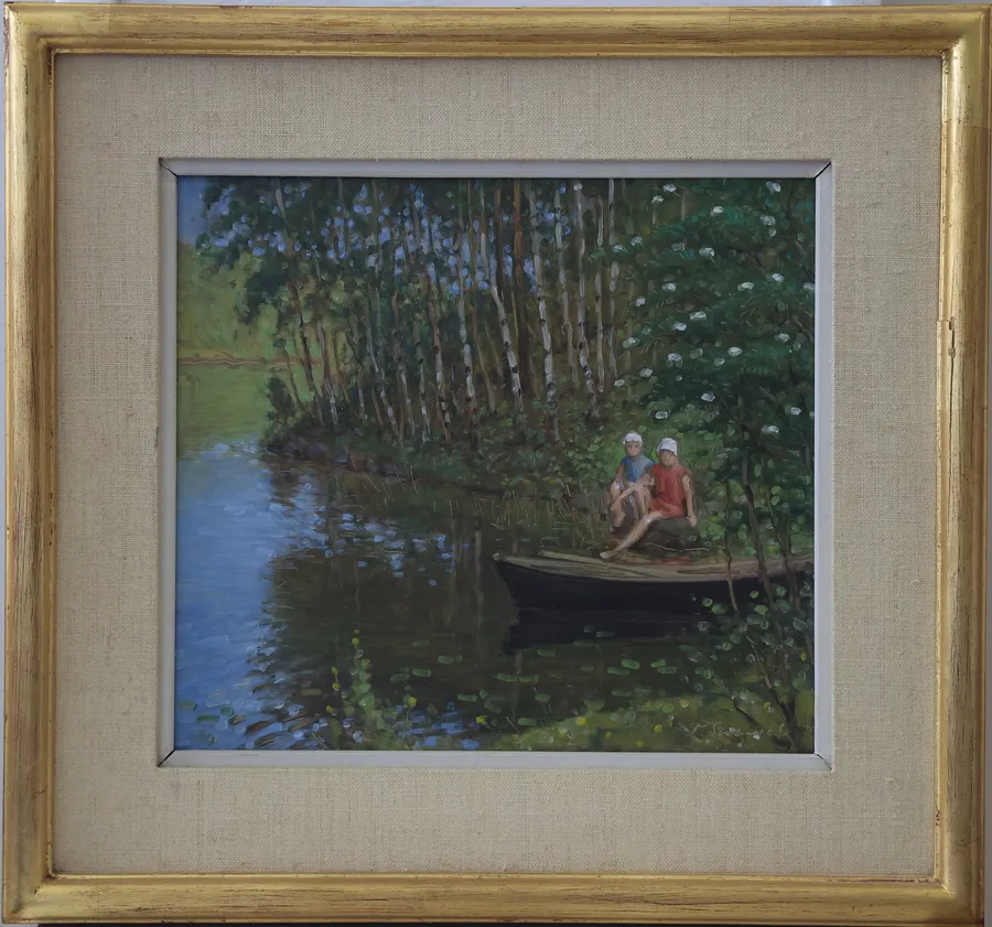 Sanna, Hartti, and the rowboat