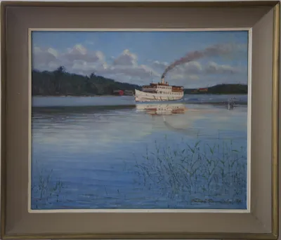 Steamship in the strait