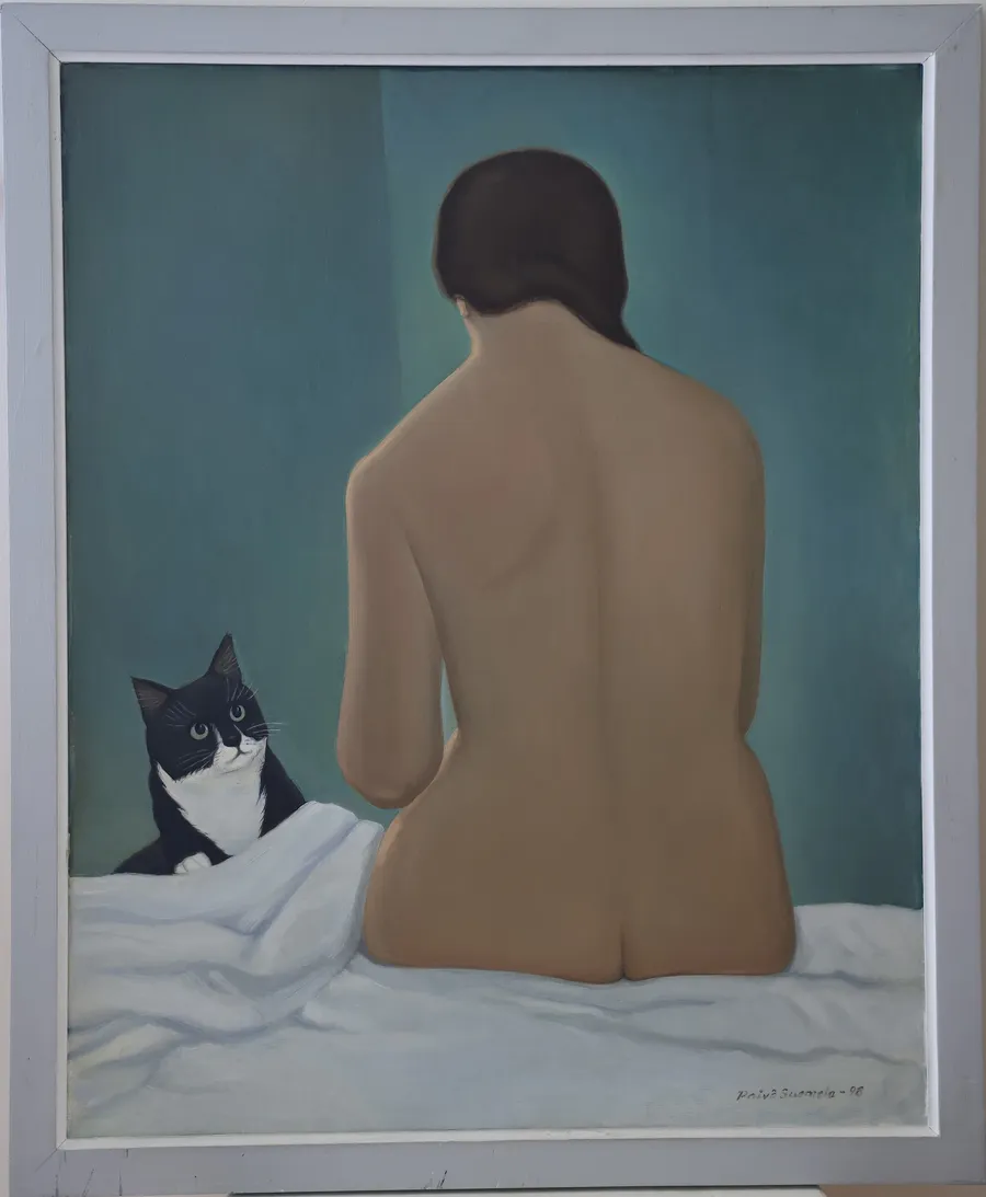 Terttu and Pavarotti the cat
