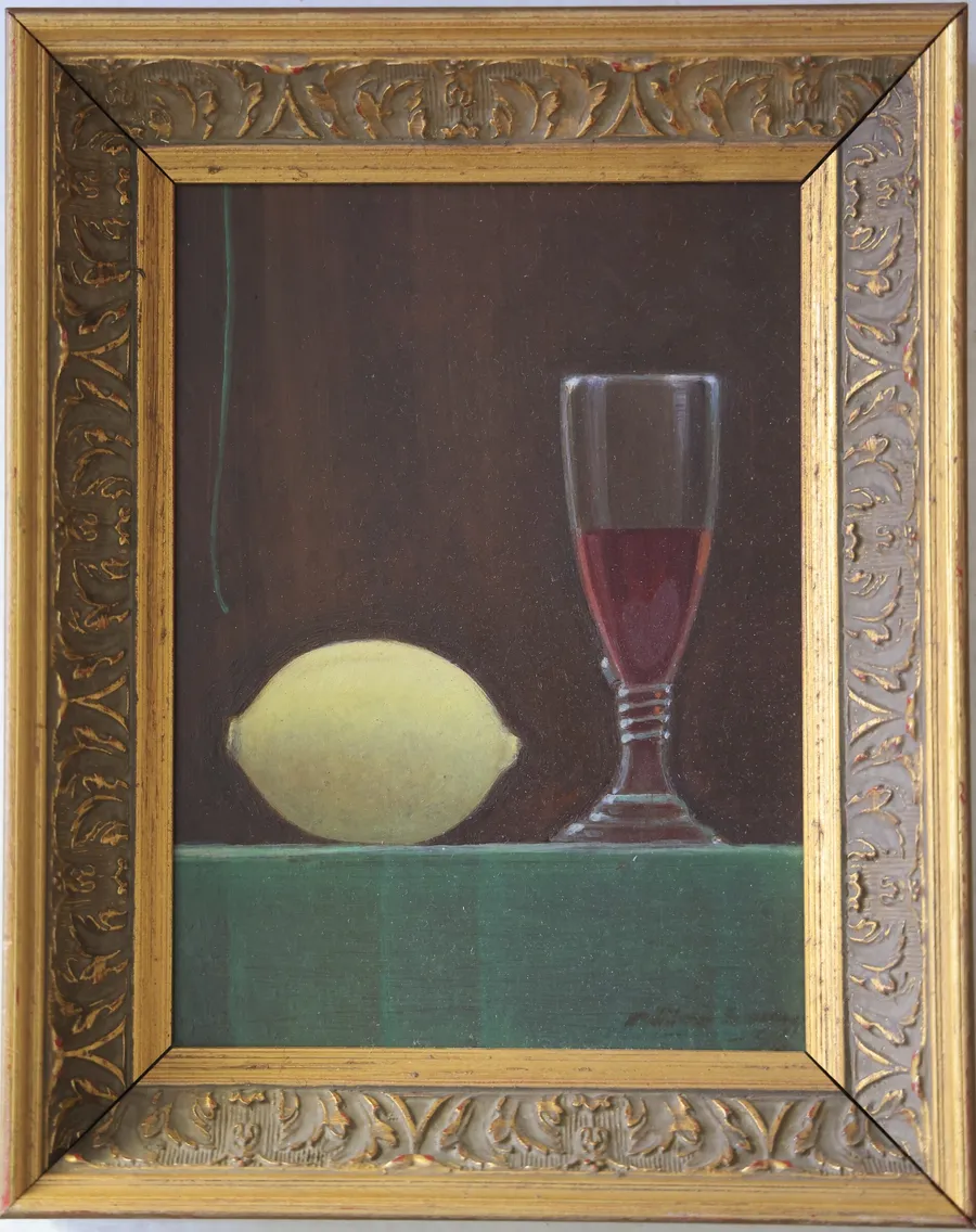 Lemon and wine goblet