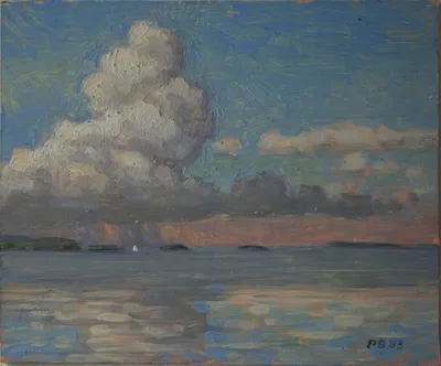 Rain over the open water