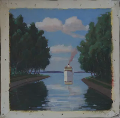 The ship arrives at the Vääksy Canal